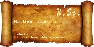 Walther Szabina névjegykártya